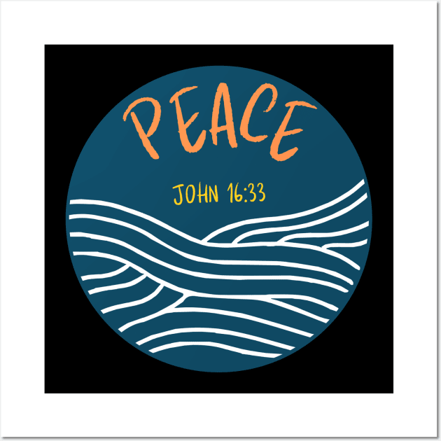 Bible verse peace design - Christian apparel Wall Art by Onyi